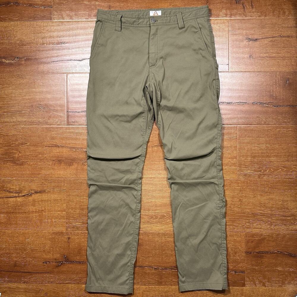 LIVSN Ecotrek Trail Pants Mens 32x32 Green Drawstrings Nature Outdoor Hiking